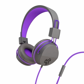 JBuddies Studio On-Ear Kids Wired Headphones Graphite/Violet bass headphones, foldable headphones