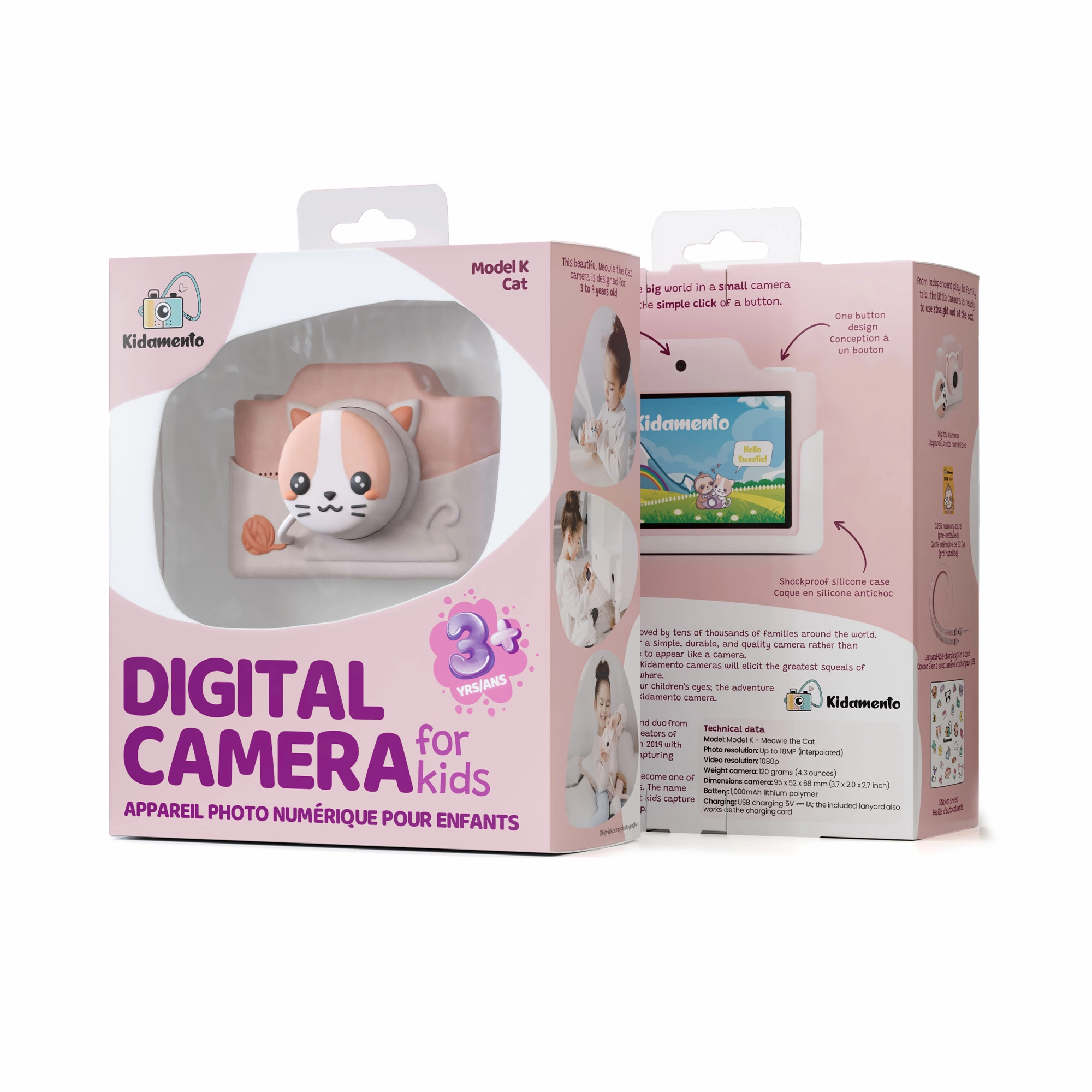 Kidamento Model K Digital Camera for Kids - Meowie the Cat