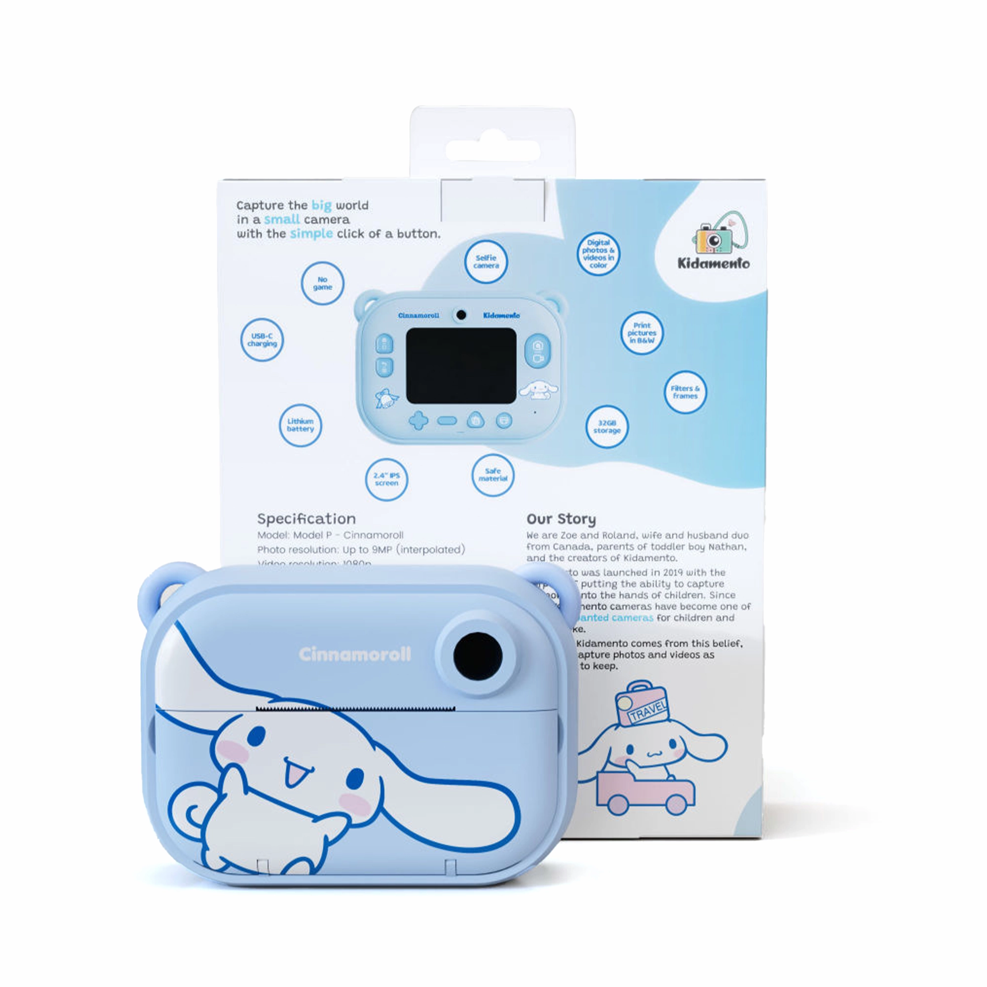 Kidamento Model P Instant Print Digital Camera for Kids - Cinnamoroll