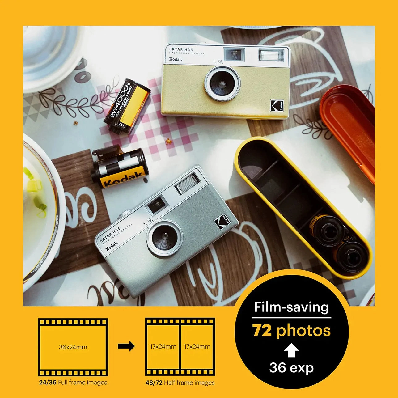 Kodak Ektar H35 Half Frame Film Camera - Black