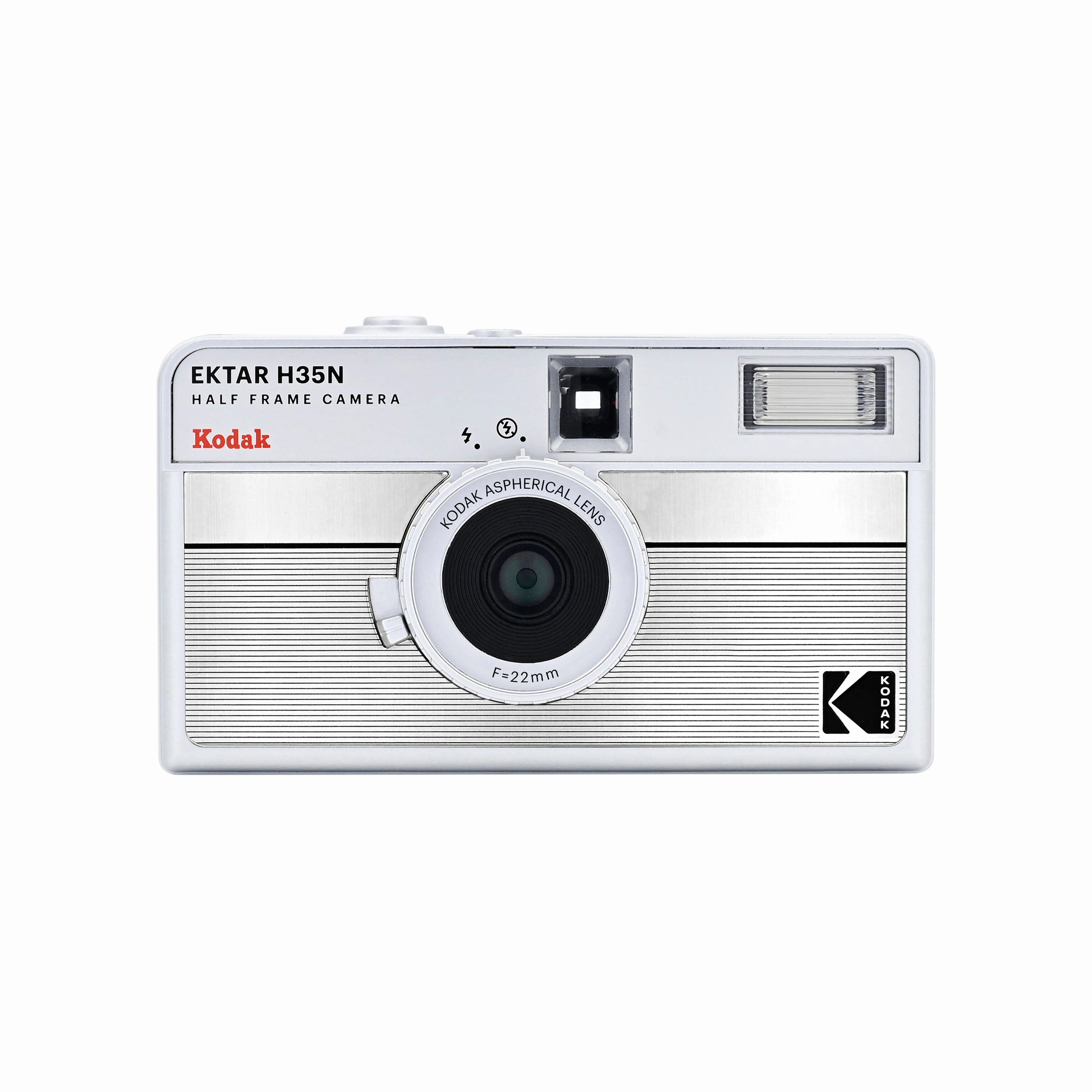 Kodak Ektar H35N Half-Frame Film Camera - Striped Silver mirrorless camera