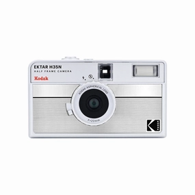Kodak Ektar H35N Half-Frame Film Camera - Striped Silver mirrorless camera