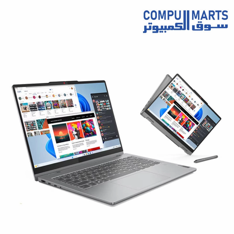 Lenovo IdeaPad 5 2-in-1 14IRU9 Laptop Intel Ci5 120U 8GB RAM, 512GB SSD, Intel Graphics, 14" WUXGA Touch Screen, Win11, Luna Grey   Pen - 83DT0090ED