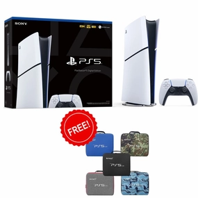 Level Up Bundle: Playstation 5 Slim Console Digital Edition with Free Gamax Storage Bag