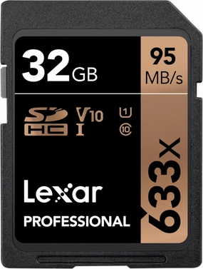 LEXAR 32GB 633X PROF. SDXC UHS-1 camera