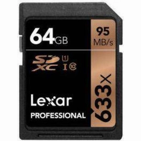 LEXAR 64GB 633X PROF. SDXC UHS-1 camera