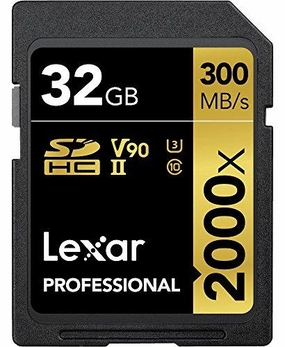 Lexar Pro 2000X SDHC/SDXC UHS-II U3(V90) R300/W260 32GB camera