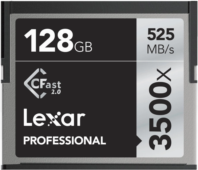 Lexar Pro 3500X Cfast 2.0 (VPG-130) R525/W445 128GB camera