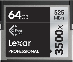 Lexar Pro 3500X Cfast 2.0 (VPG-130) R525/W445 64GB camera
