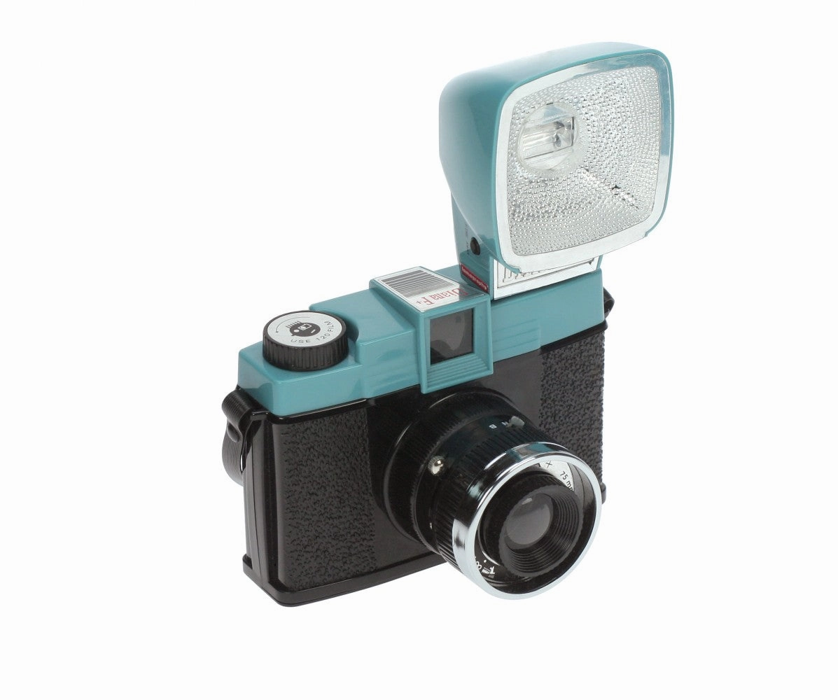 Lomography Diana F  Film Camera and Flash - Teal/Black
