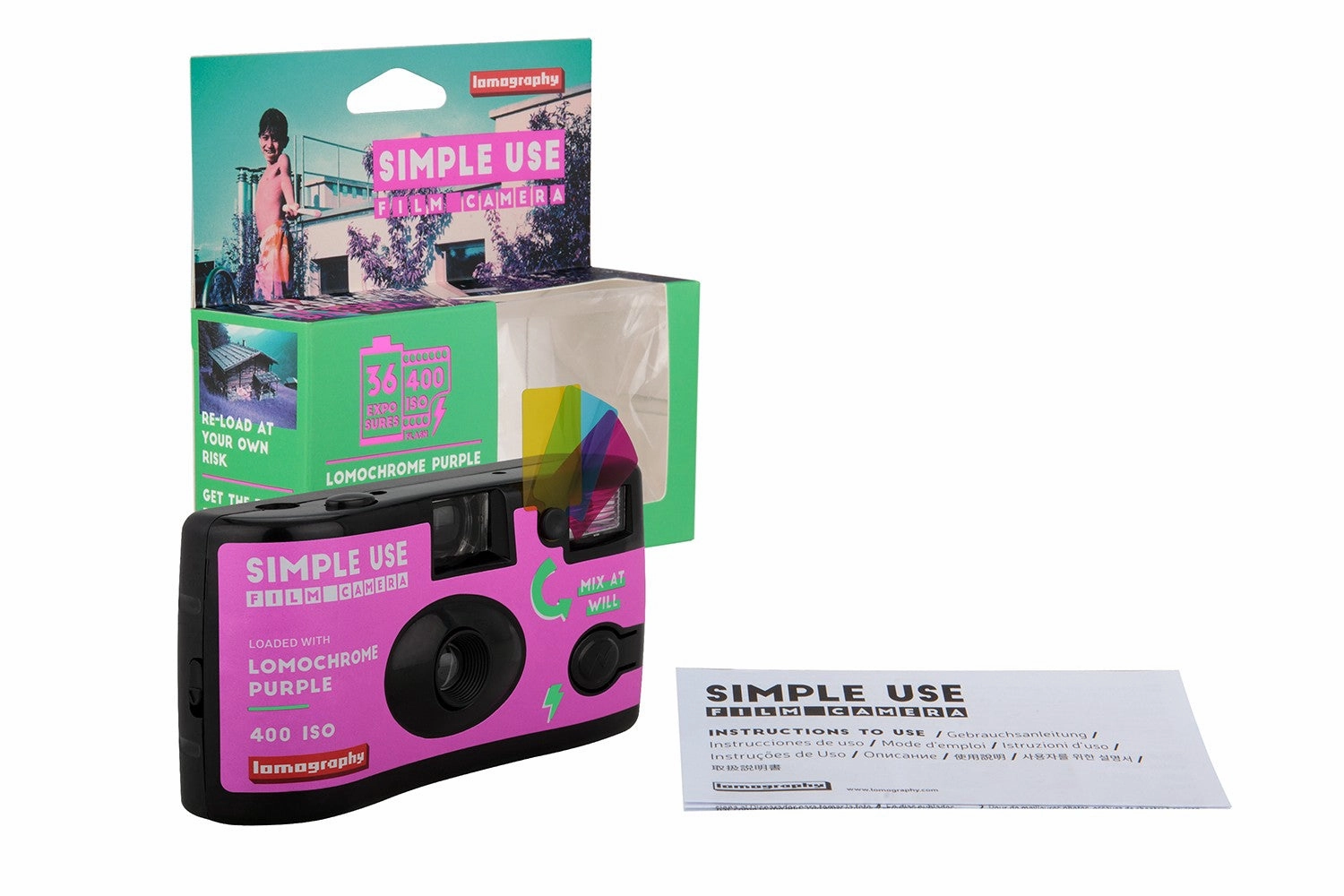 Lomography Simple Use Reloadable 35mm Film Camera - LomoChrome Purple