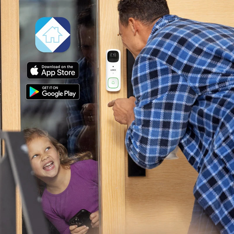 Lorex B463AJDB-E Wi-Fi 2K Smart Video Doorbell, Battery Operated