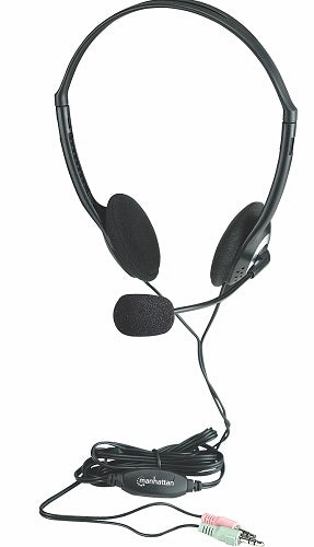 Manhattan Lightweight Stereo Headset with Mic (Multi-Packs Available) noise cancelling headphones, bluetooth earbuds