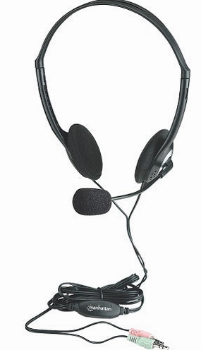 Manhattan Lightweight Stereo Headset with Mic (Multi-Packs Available) noise cancelling headphones, bluetooth earbuds