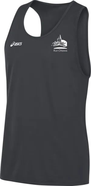 Men's Run Ottawa Branded Rival II Singlet - Steel Grey asics Clothing