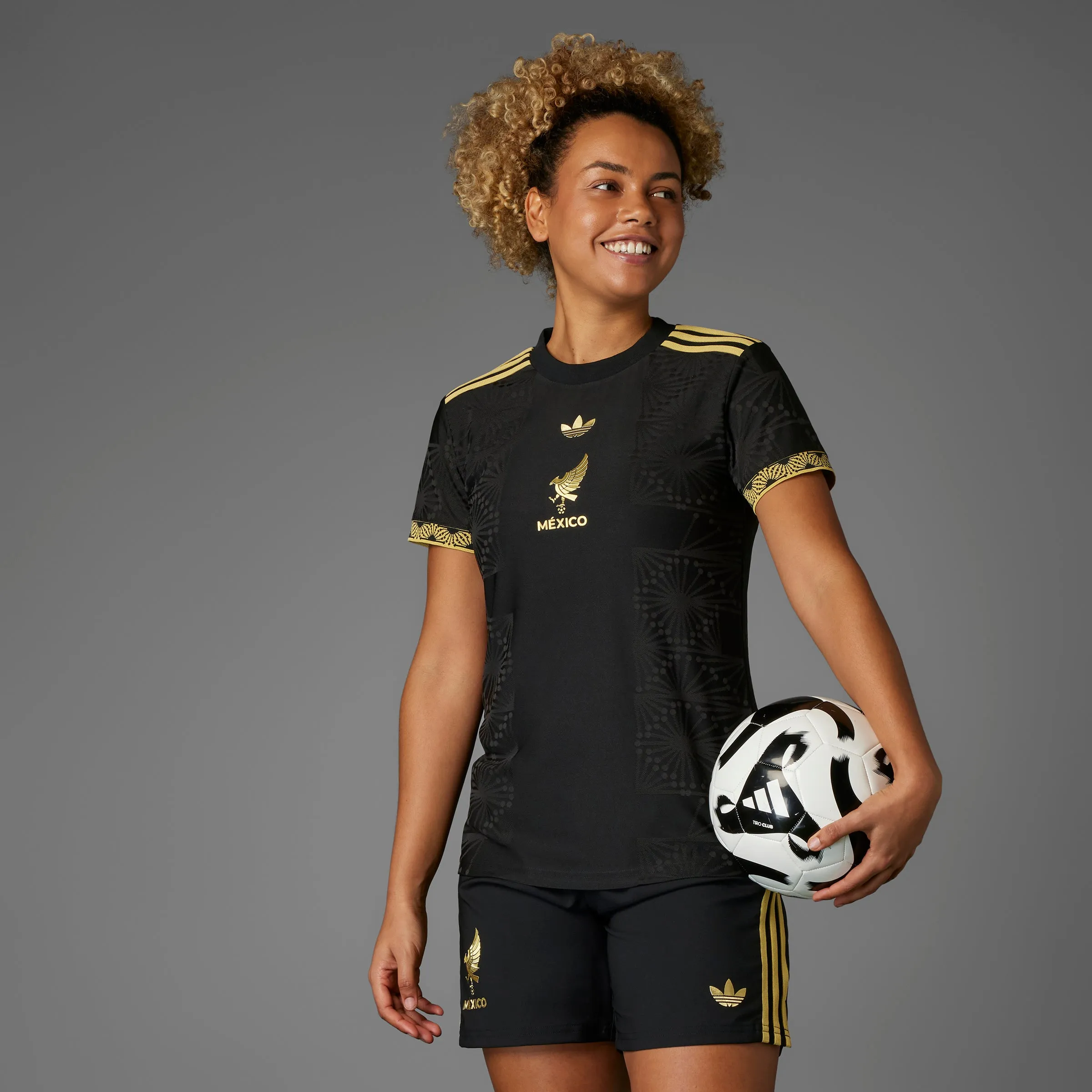 Mexico Black Gold Jersey - Womens Clothing_Adidas