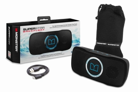 Monster SuperStar BackFloat Bluetooth Speaker - Black with Neon Blue tv wall mount, 55 inch tv