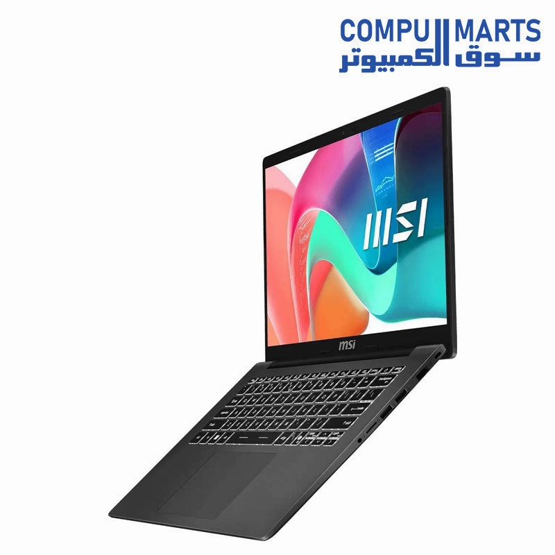 MSI Modern 14 F13MG  Laptop, Intel Core i7-1355U Processor, 14 Inch FHD Display, 512 GB SSD, 8 GB RAM DDR4, Intel Iris Xe Graphics, DOS