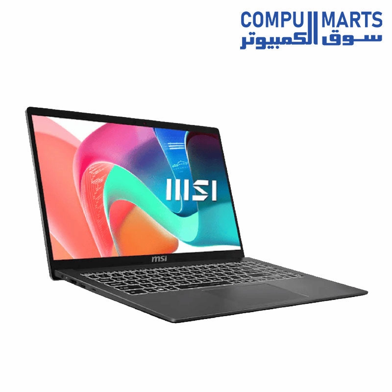 MSI Modern 14 F13MG  Laptop, Intel Core i7-1355U Processor, 14 Inch FHD Display, 512 GB SSD, 8 GB RAM DDR4, Intel Iris Xe Graphics, DOS