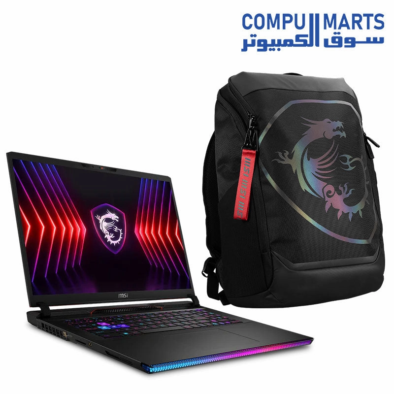 MSI RAIDER GE78 HX 14VIG Gaming (2024) Laptop  14th Gen / Intel Core i9-14900HX / 17 inch QHD  / 2TB SSD / 32GB RAM / 16GB NVIDIA GeForce RTX 4090 / Win 11 Home   Titan Gaming Backpack desktop,motherboard
