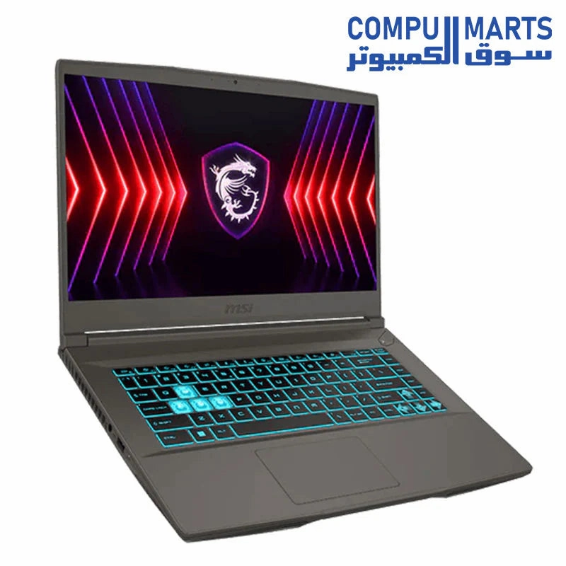 MSI Thin 15 B13UC i7 13620H 10C 16T Laptop RAM 16G DDR4 3200Hz SSD 512G Gen4 RTX3050 4G 15.6-FHD-IPS-144Hz-Blue Backlit-Arabic-1.86 kg-2 Year Warranty