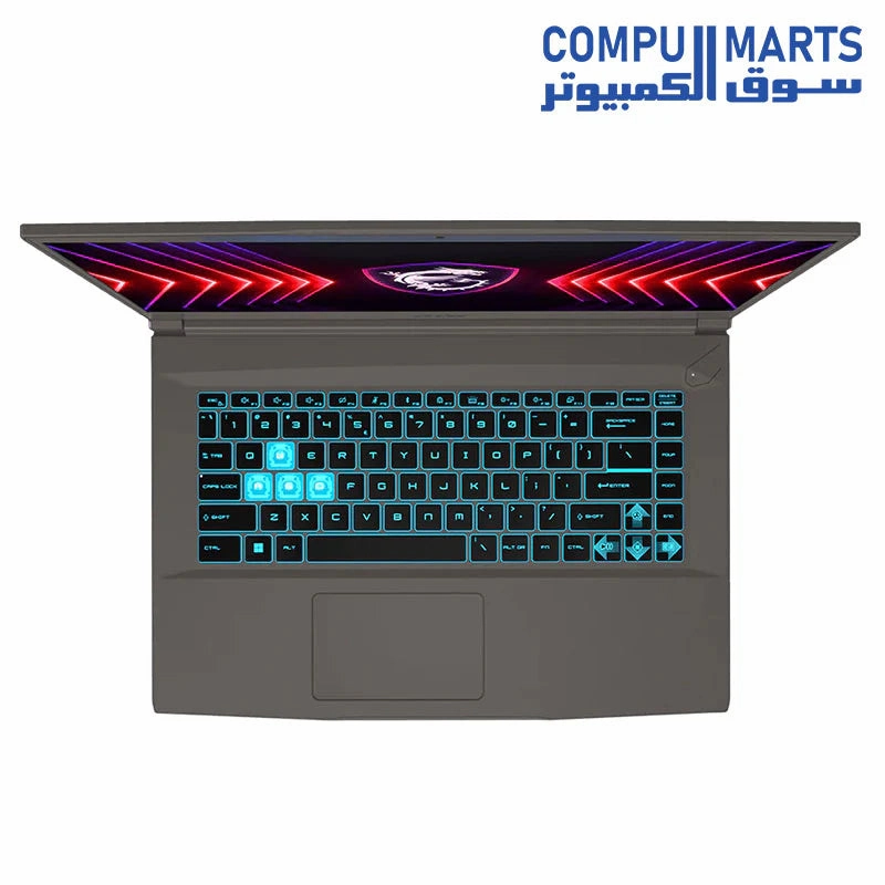 MSI Thin 15 B13UC i7 13620H 10C 16T Laptop RAM 16G DDR4 3200Hz SSD 512G Gen4 RTX3050 4G 15.6-FHD-IPS-144Hz-Blue Backlit-Arabic-1.86 kg-2 Year Warranty