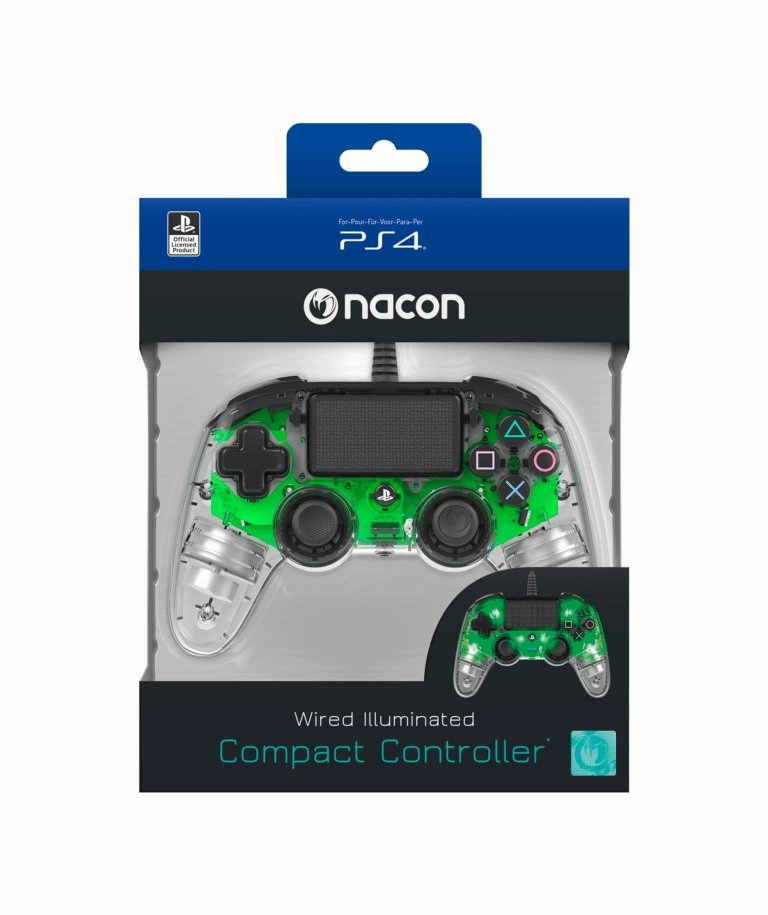 Nacon Wired Illuminated Compact Controller For PlayStation 4 - Green