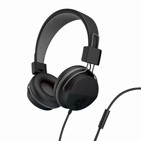 Neon Wired On-Ear Headphones Black bass headphones, foldable headphones