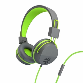 Neon Wired On-Ear Headphones Graphite/Lime bass headphones, foldable headphones