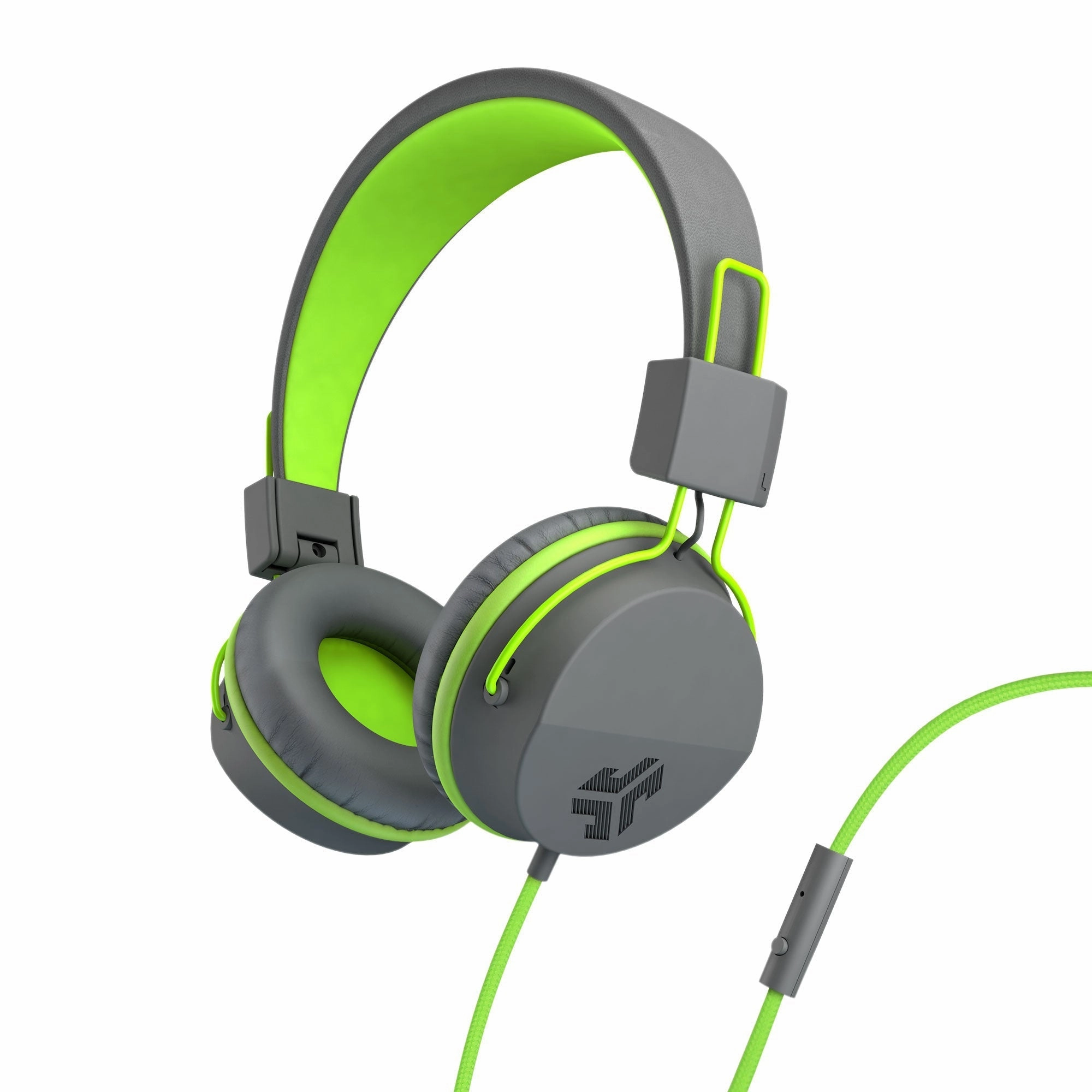 Neon Wired On-Ear Headphones Graphite/Lime bass headphones, foldable headphones