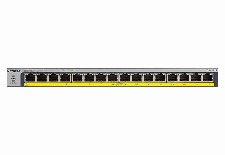 Netgear 16-port Gigabit Ethernet Unmanaged FlexPoE PoE  Switchwith 16 PoE  Ports (76W)