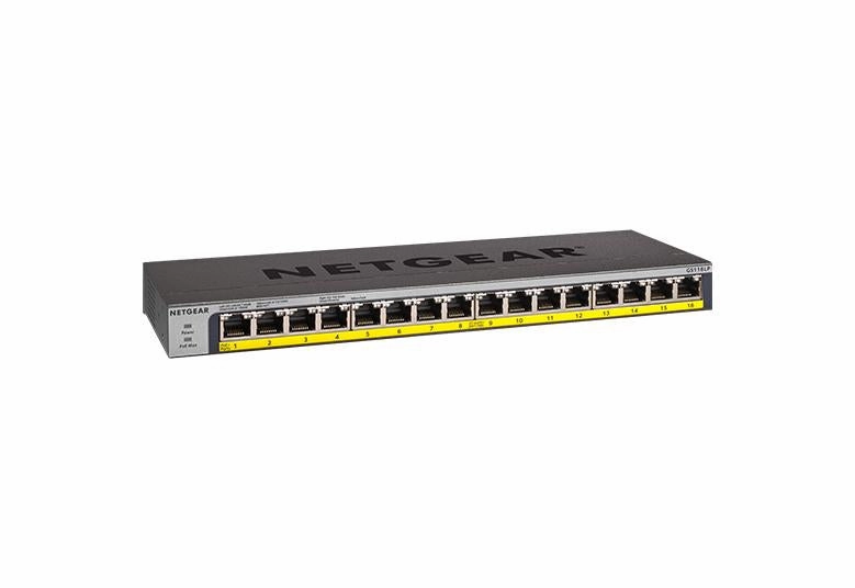 Netgear 16-port Gigabit Ethernet Unmanaged FlexPoE PoE  Switchwith 16 PoE  Ports (76W)