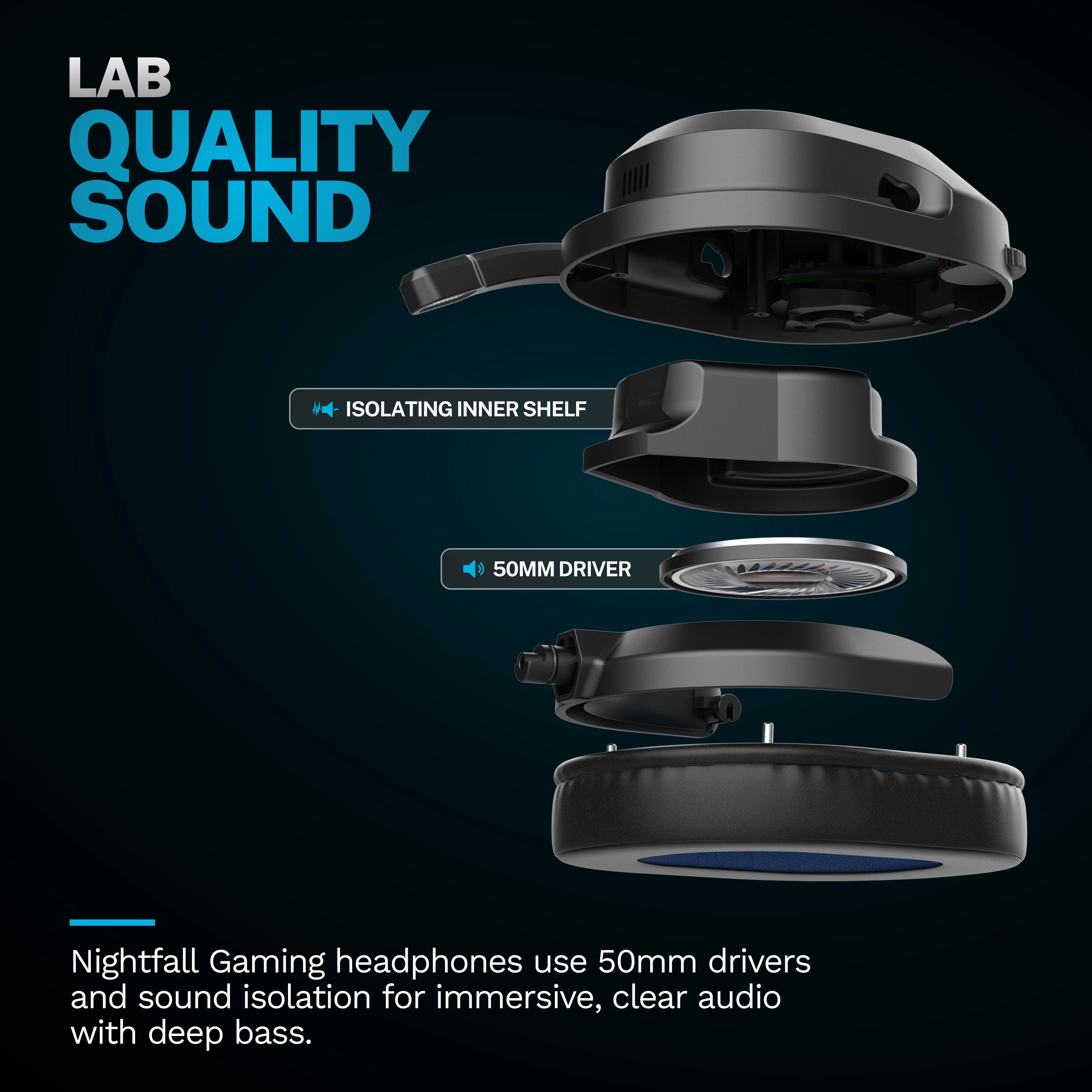 NightfallWireless Gaming Headset Black
