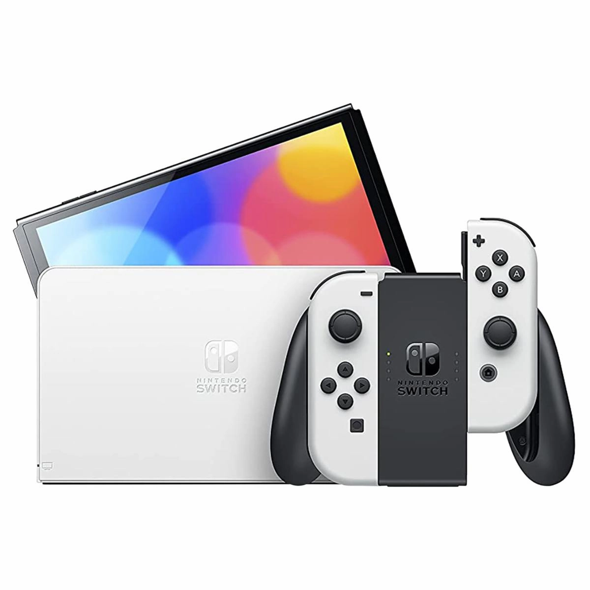 Nintendo Switch OLED Bundle 1: (Console  Joycon Grip Bag 2 New Games Mario Party Jamboree & Legend of Zelda: Echoes of Wisdom)
