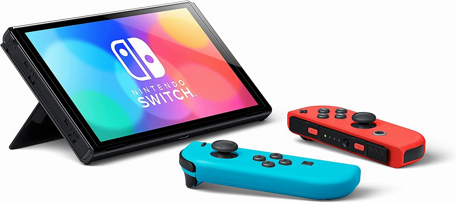 Nintendo Switch  OLED Model w/ Neon Red & Neon Blue Joy-Con