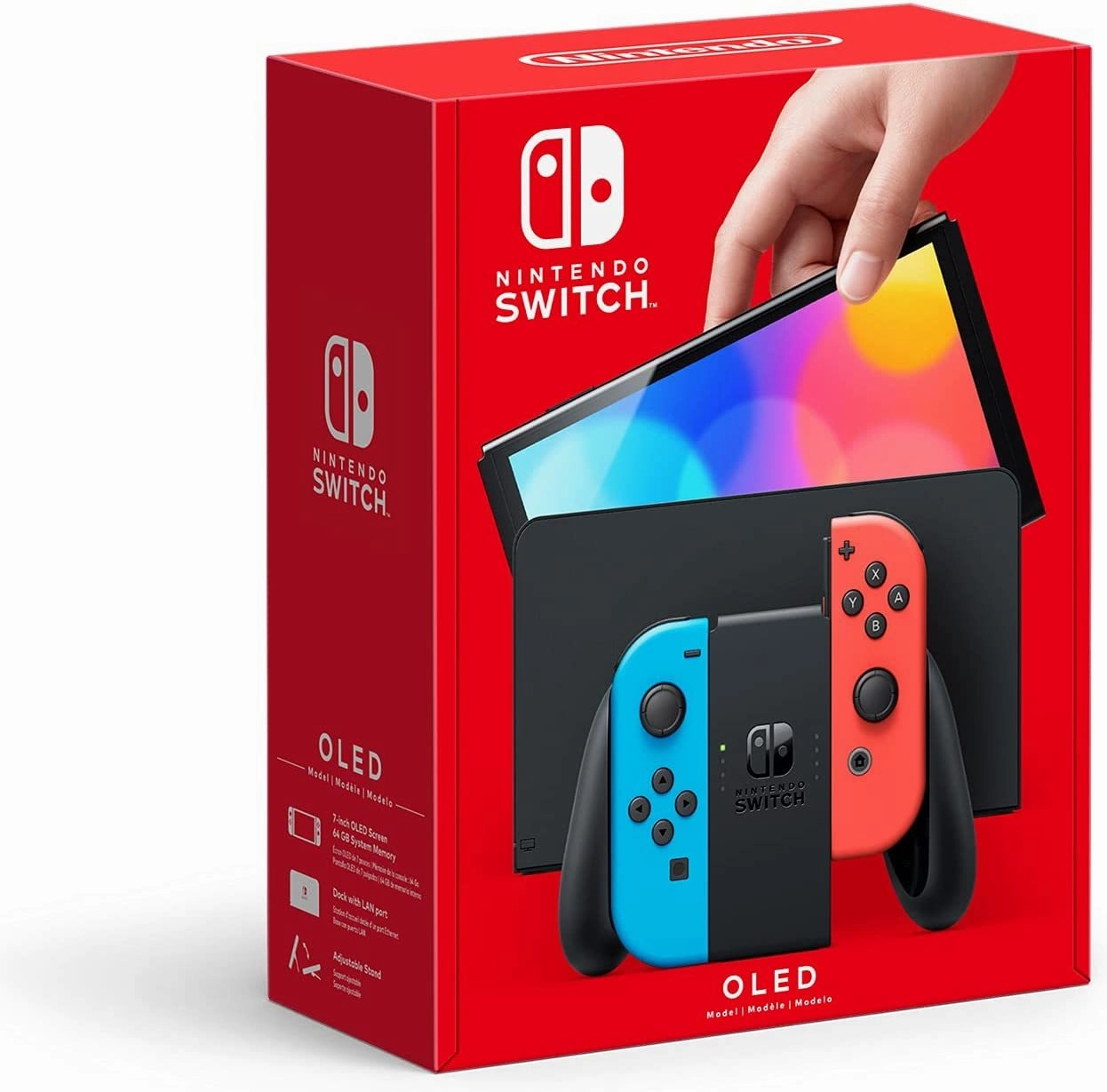 Nintendo Switch  OLED Model w/ Neon Red & Neon Blue Joy-Con