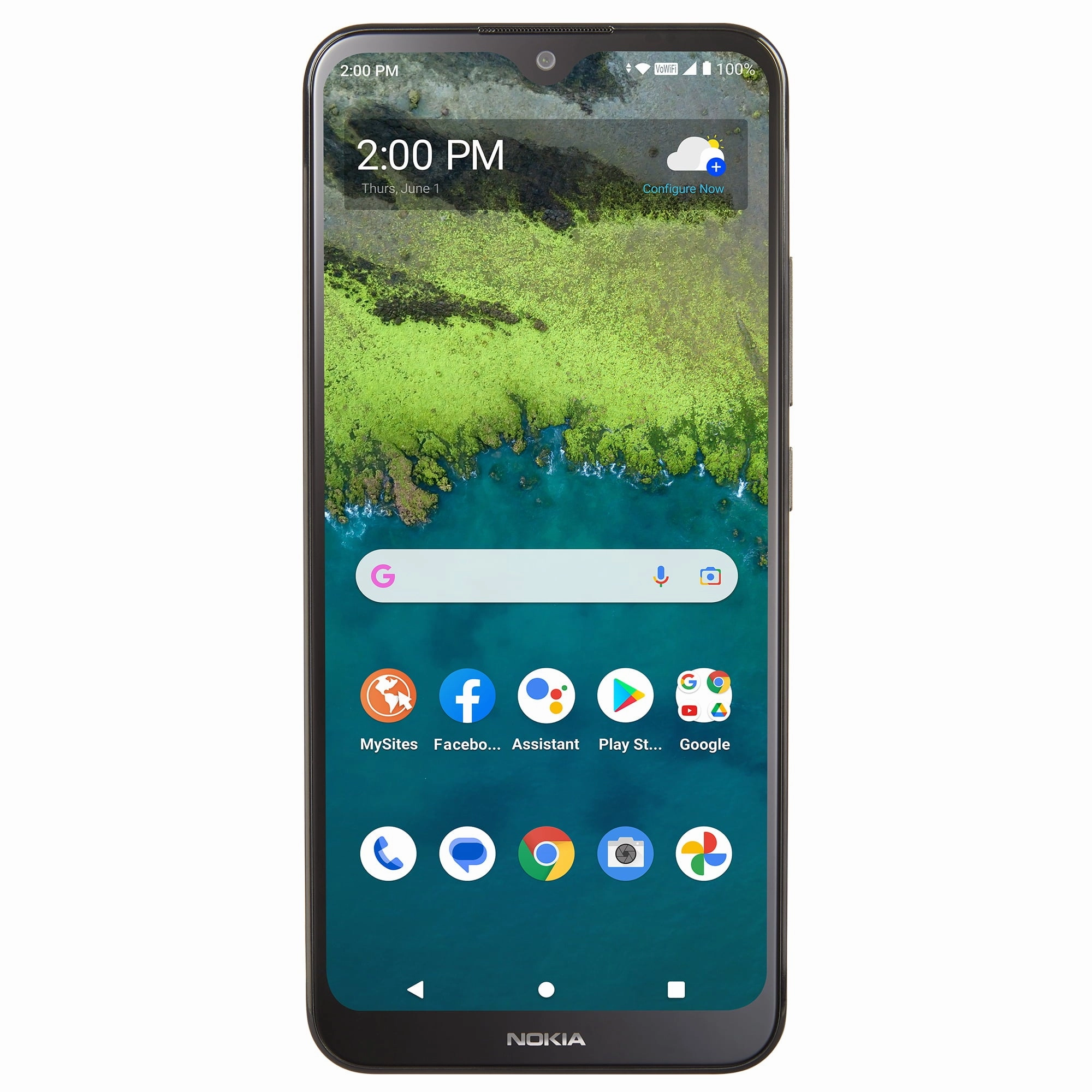 Nokia WFMNKN156DCPWP C110, 32GB Walmart Family Mobile Prepaid Smartphone, Green Cell Phone