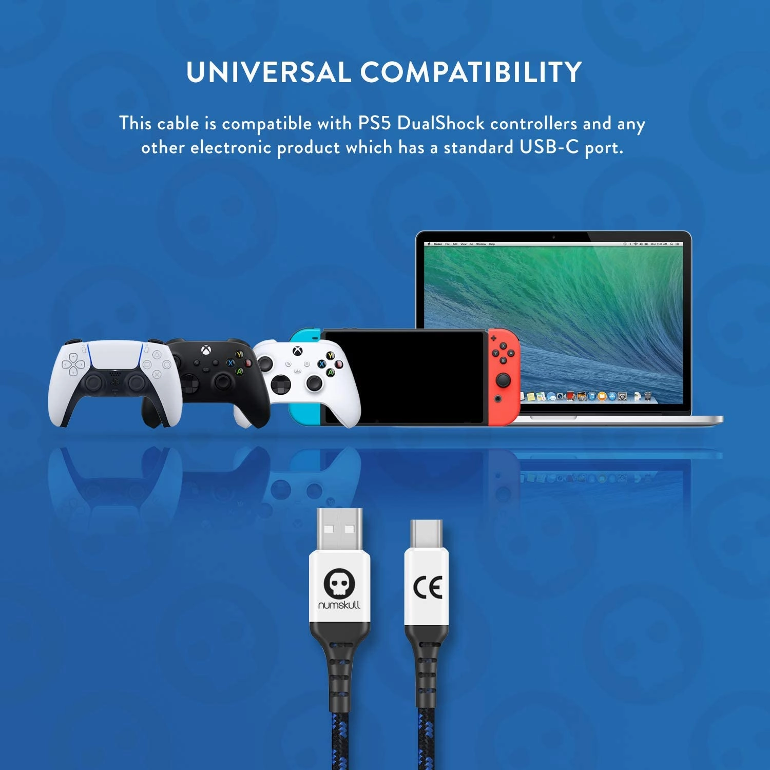 Numskull PS5 Play and Charge USB C Charging Cable For PlayStation 5
