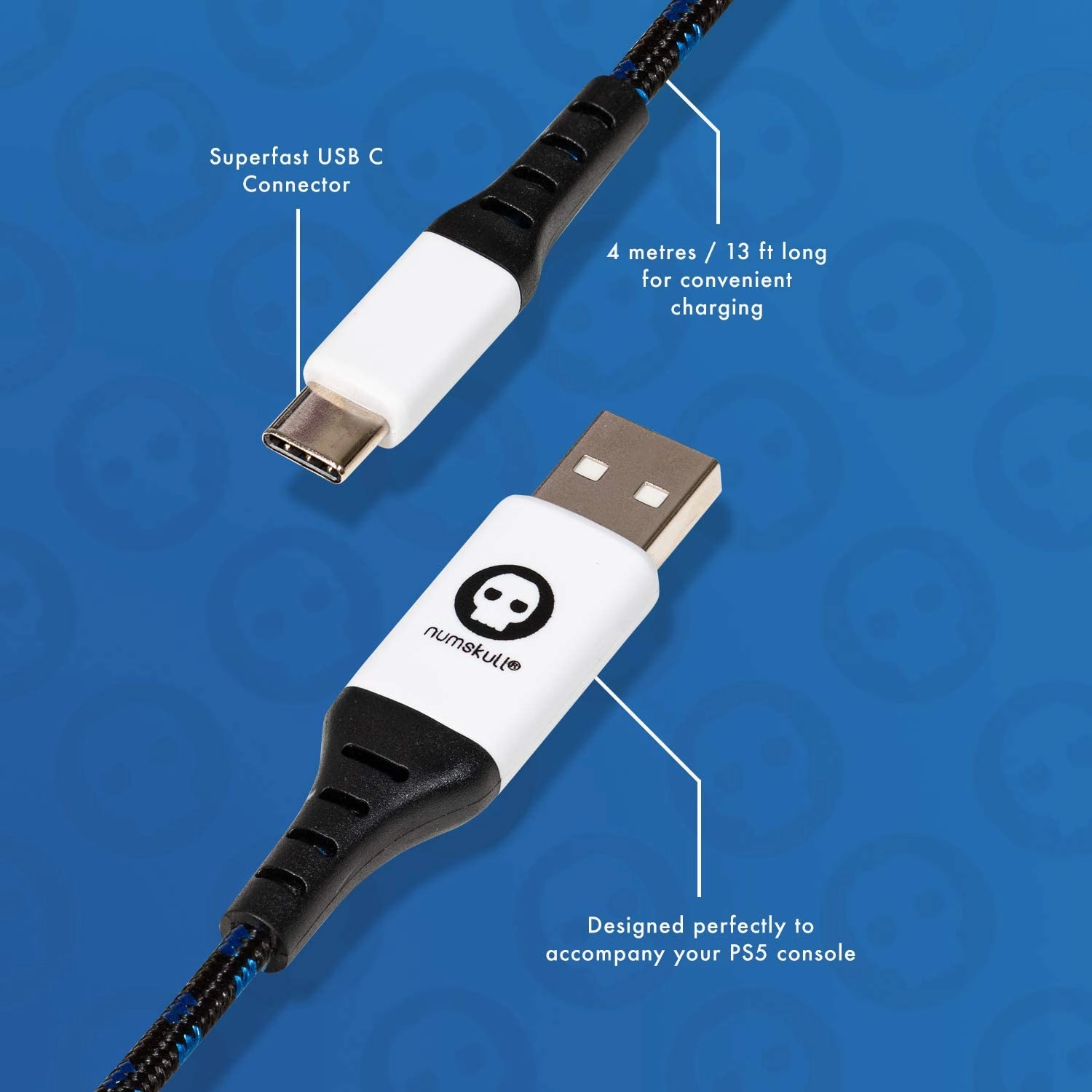 Numskull PS5 Play and Charge USB C Charging Cable For PlayStation 5