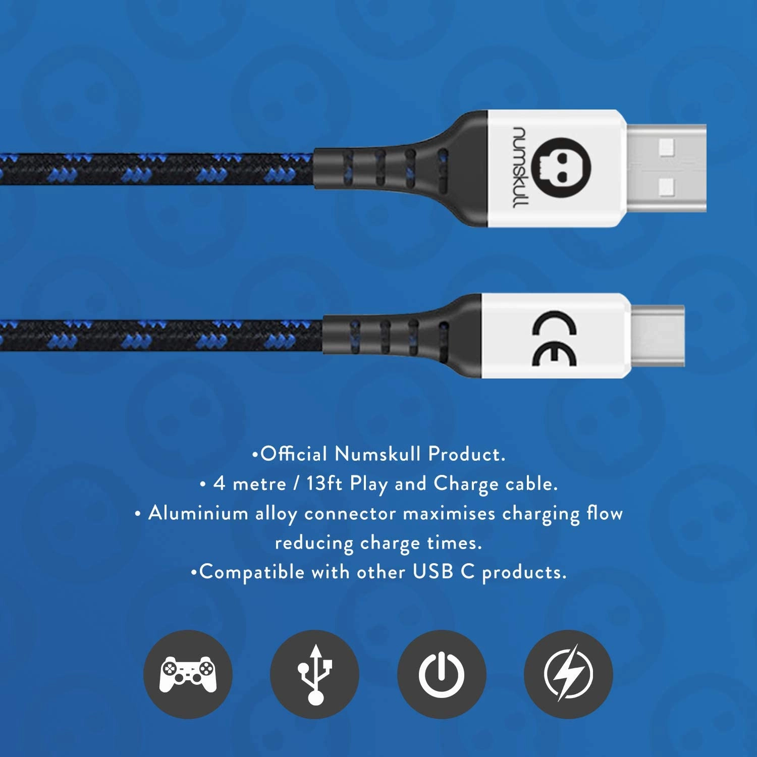 Numskull PS5 Play and Charge USB C Charging Cable For PlayStation 5