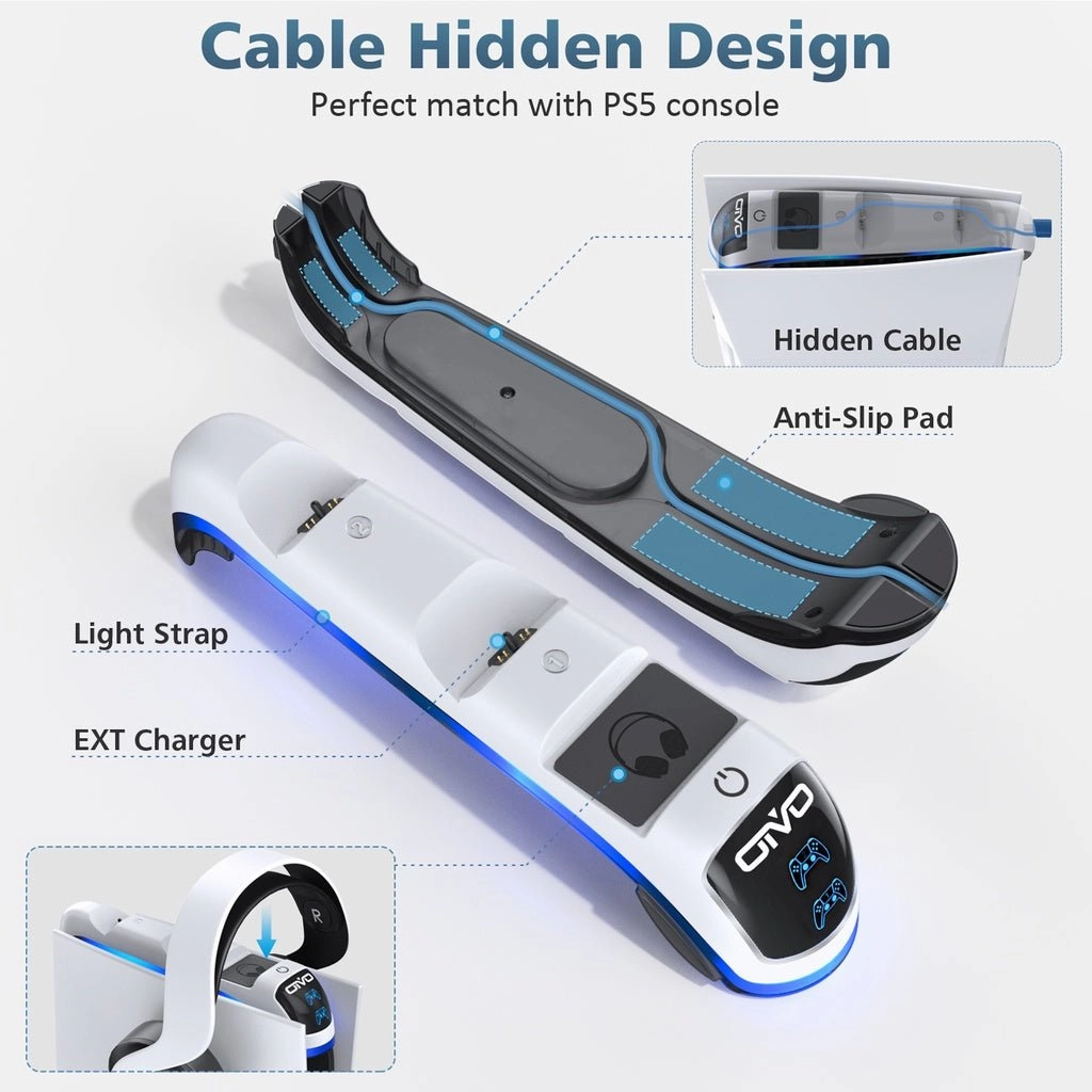 Oivo Controller Charging Station with Headset Holder for PS5 - White
