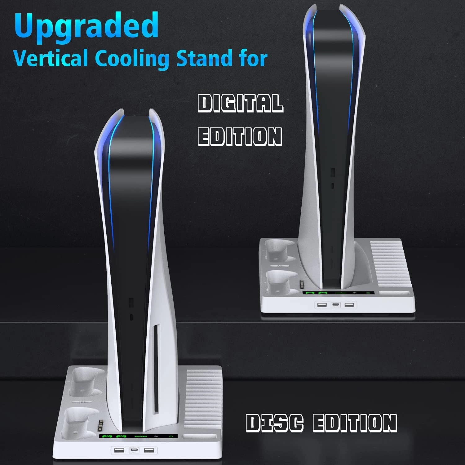 OIVO Vertical Stand with Controller Charging Station & Suction Cooling Fan