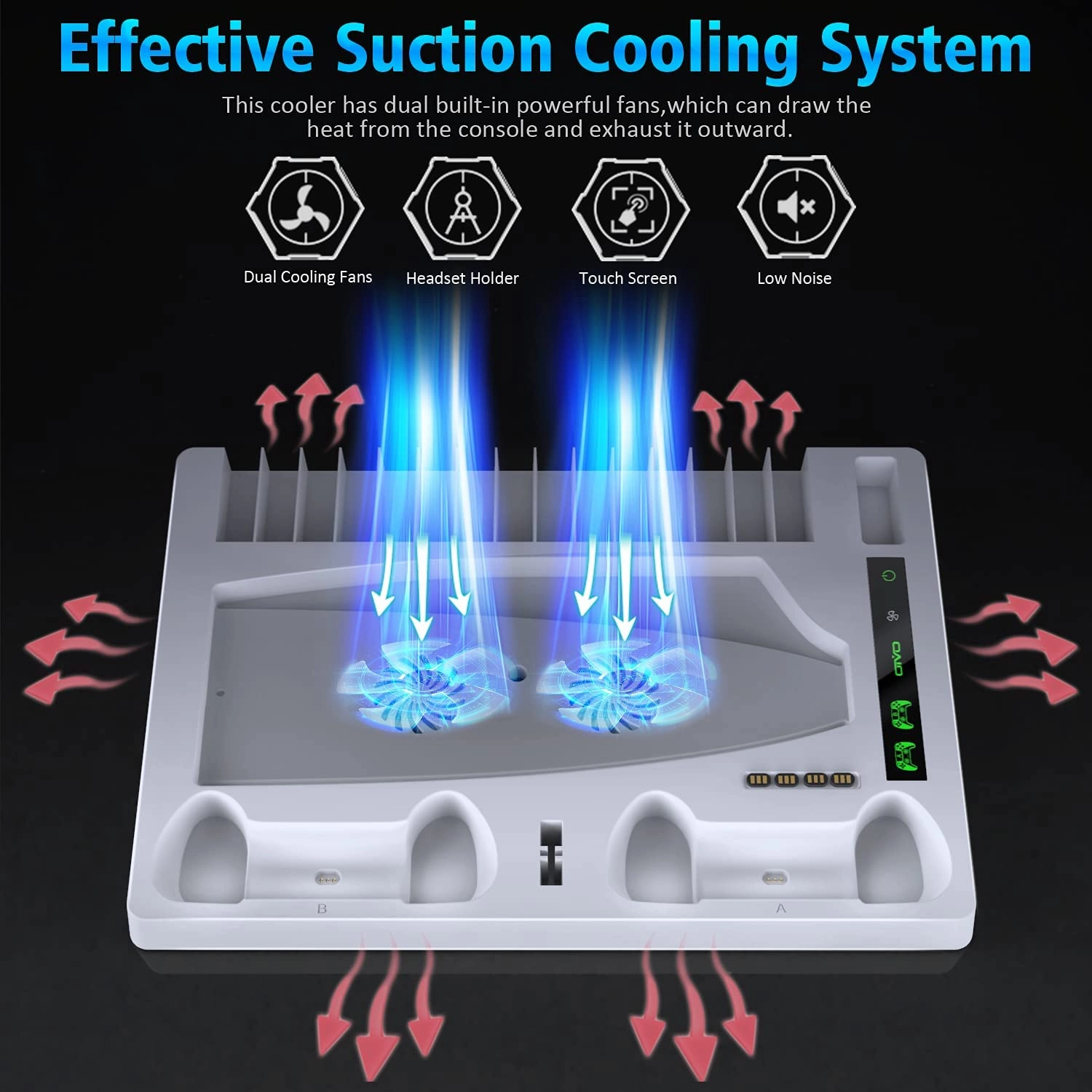 OIVO Vertical Stand with Controller Charging Station & Suction Cooling Fan