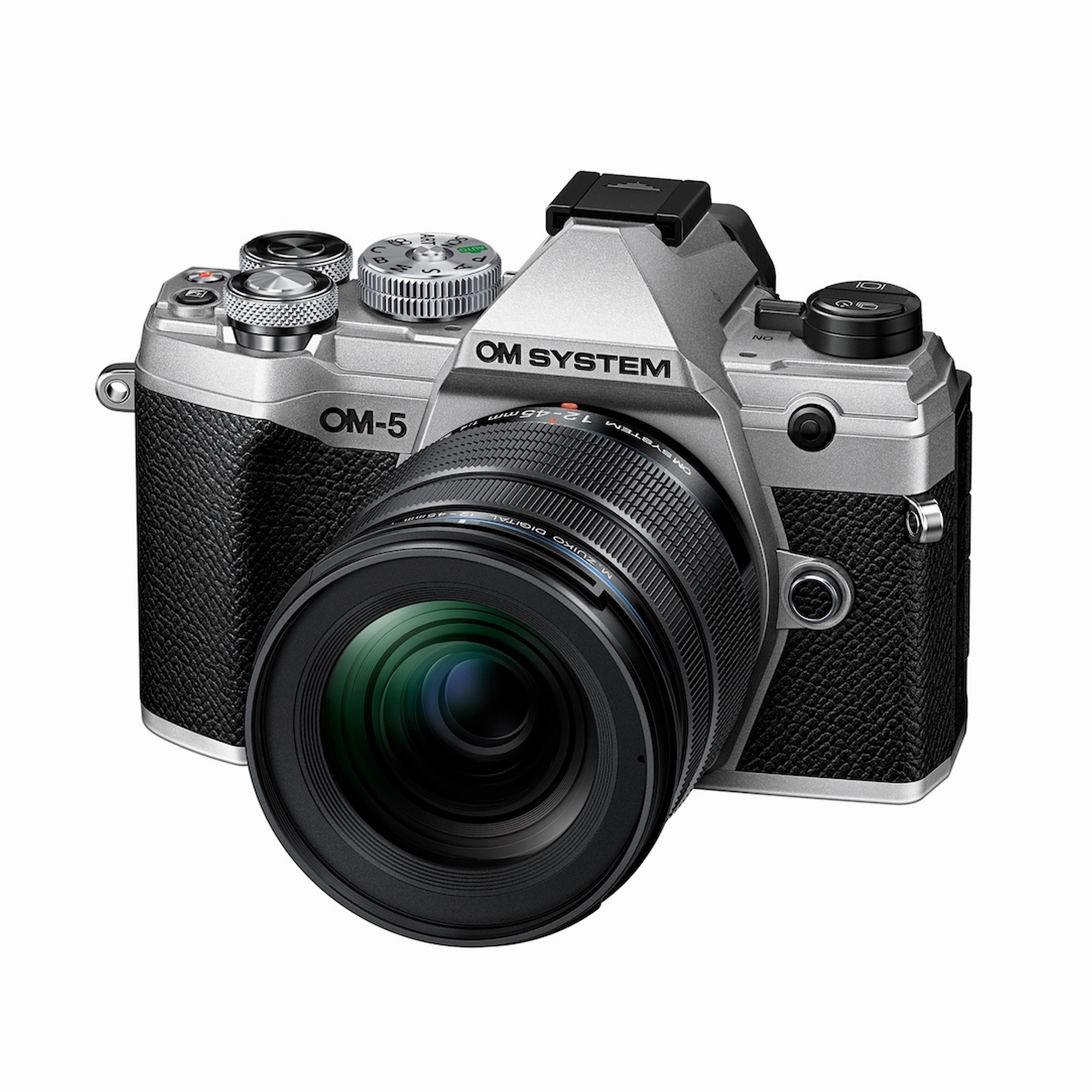 OM System OM-5 Mirrorless Camera with 12-45mm f/4 PRO Lens - Silver digital camera