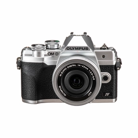 OM System OM-D E-M10 Mark IV Camera with 14-42mm EZ Lens - Silver digital camera