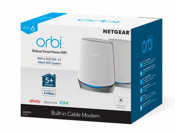 Orbi Tri-Band WiFi 6 Mesh System, 4.2Gbps, Router   1 Satellite (AX4200)