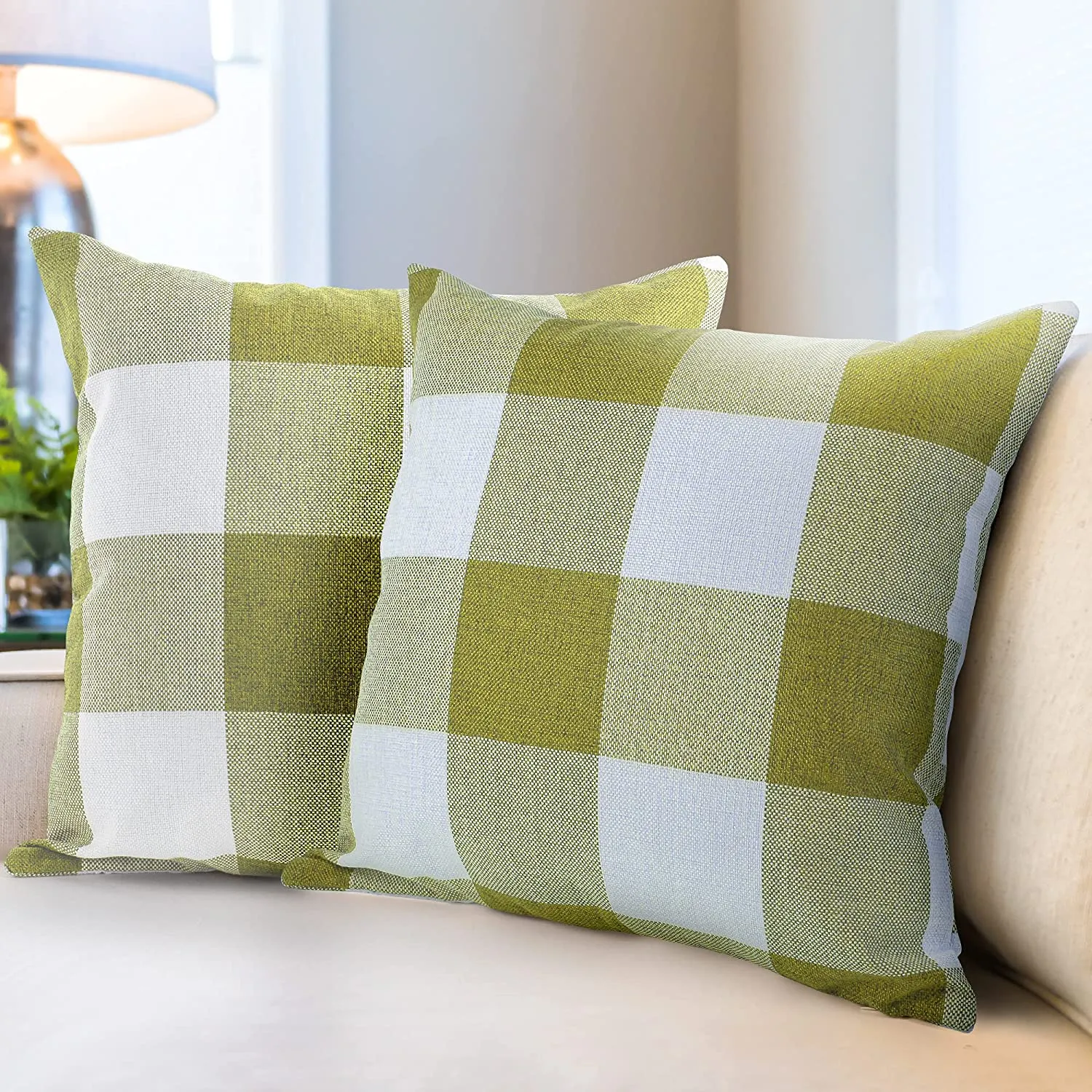 Pack of 2 Buffalo Plaid Throw Pillow Covers (18x18 Inch) ecco Shoes