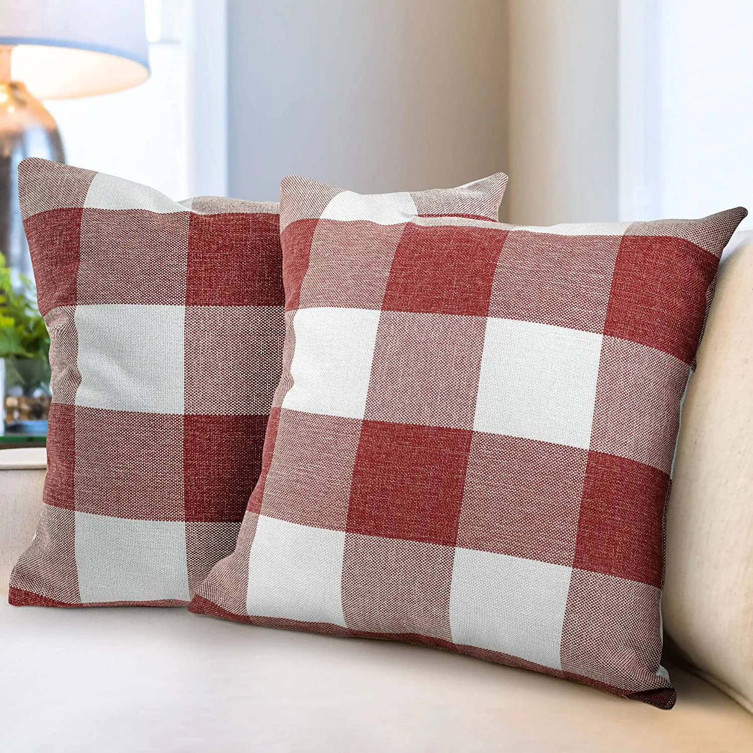 Pack of 2 Buffalo Plaid Throw Pillow Covers (18x18 Inch) ecco Shoes
