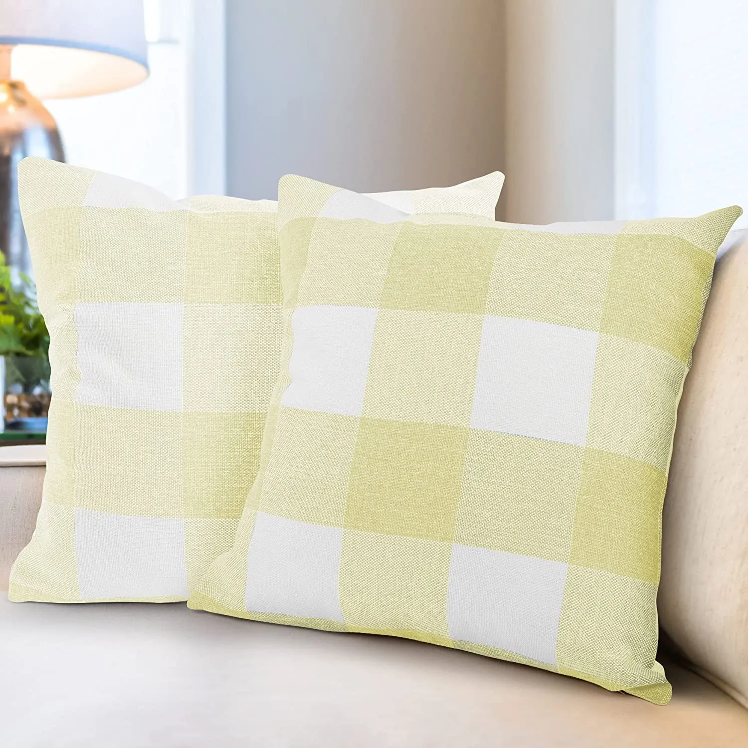 Pack of 2 Buffalo Plaid Throw Pillow Covers (18x18 Inch) ecco Shoes