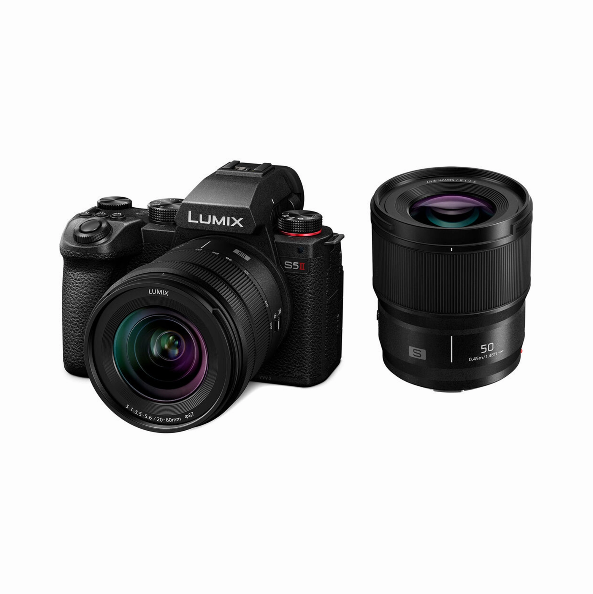 Panasonic Lumix S5 II Mirrorless Camera with 20-60mm f/3.5-5.6 Lens & 50mm f/1.8 Lenses Kit